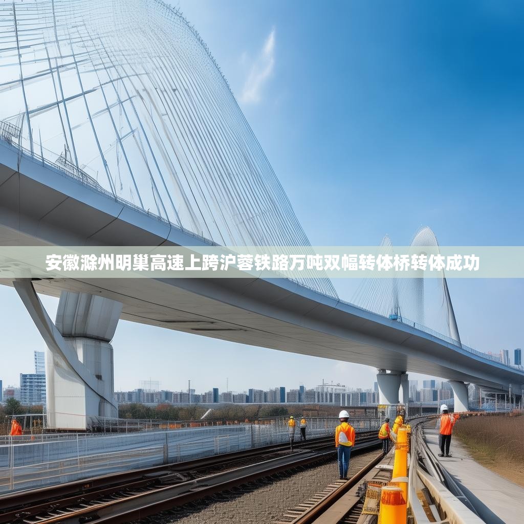 安徽滁州明巢高速上跨沪蓉铁路万吨双幅转体桥转体成功