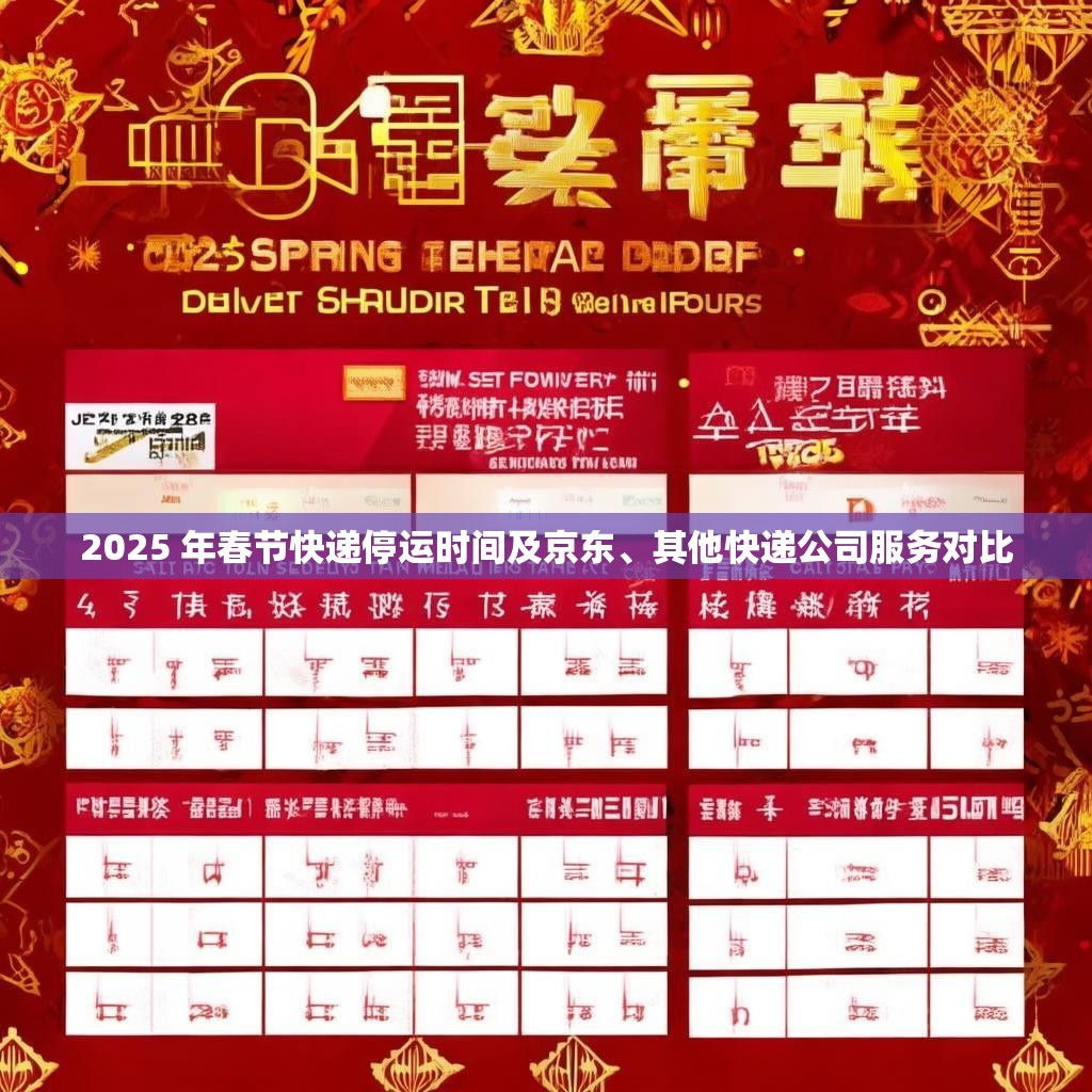 2025 年春节快递停运时间及京东、其他快递公司服务对比