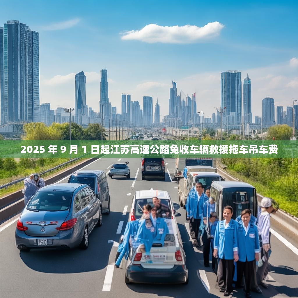 2025 年 9 月 1 日起江苏高速公路免收车辆救援拖车吊车费