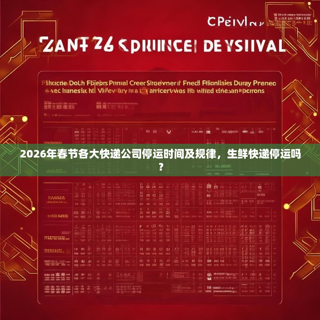 2026年春节各大快递公司停运时间及规律，生鲜快递停运吗？
